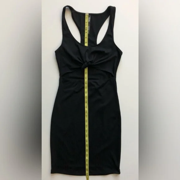 Victoria Secret Sport Dress Women’s S Black Open Mid Section Tank Tie Knot Front - Picture 11 of 11